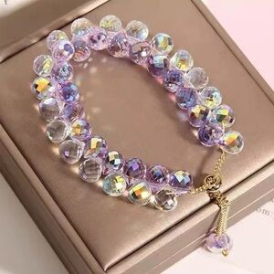 Exquisite Purple Crystal Zircon Bead Bracelet